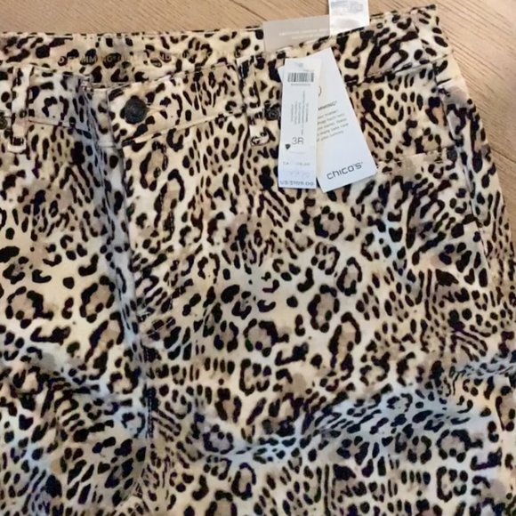 Chico's So Slimming Cheetah Personage Girlfriend Ankle Size 3 (16R) - Picture 3 of 4
